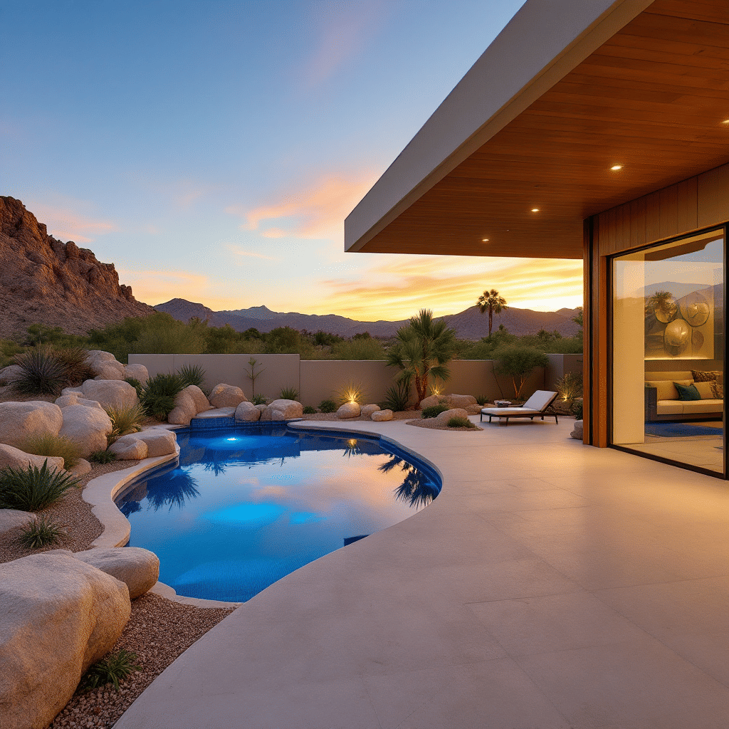 Twilight Tranquility at Divine Desert Pool Retreat