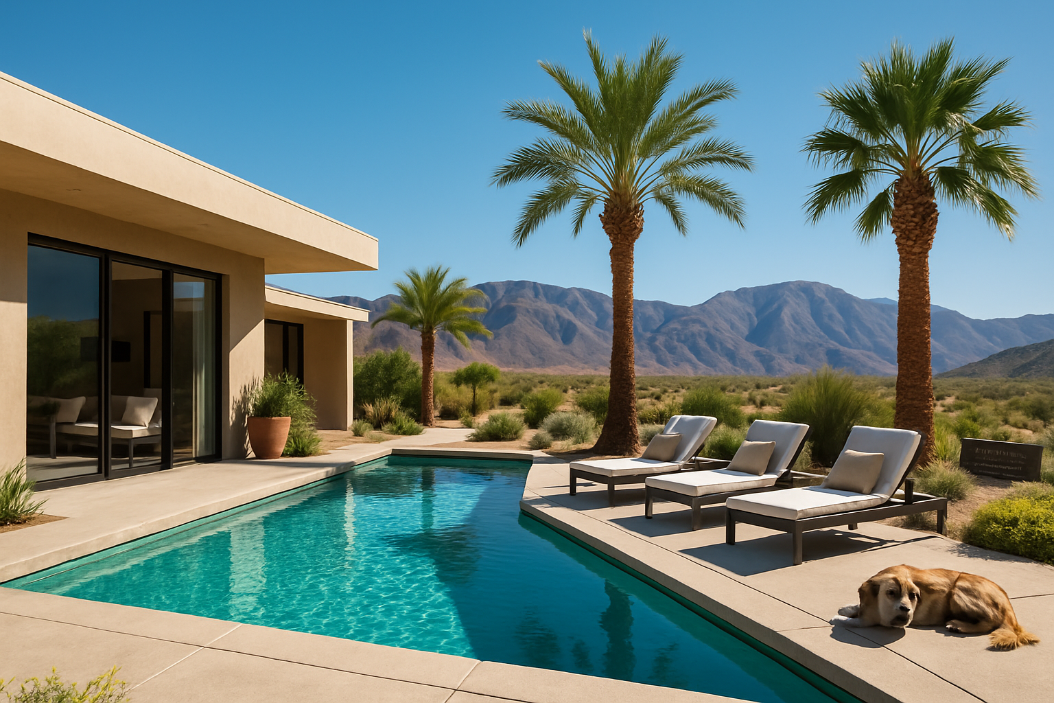 Poolside Perfection with a Pup at Divine Desert Destination