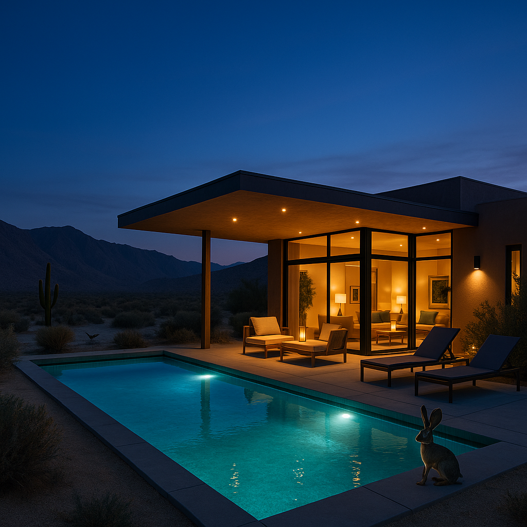 Evening Elegance by the Pool at Divine Desert Destination
