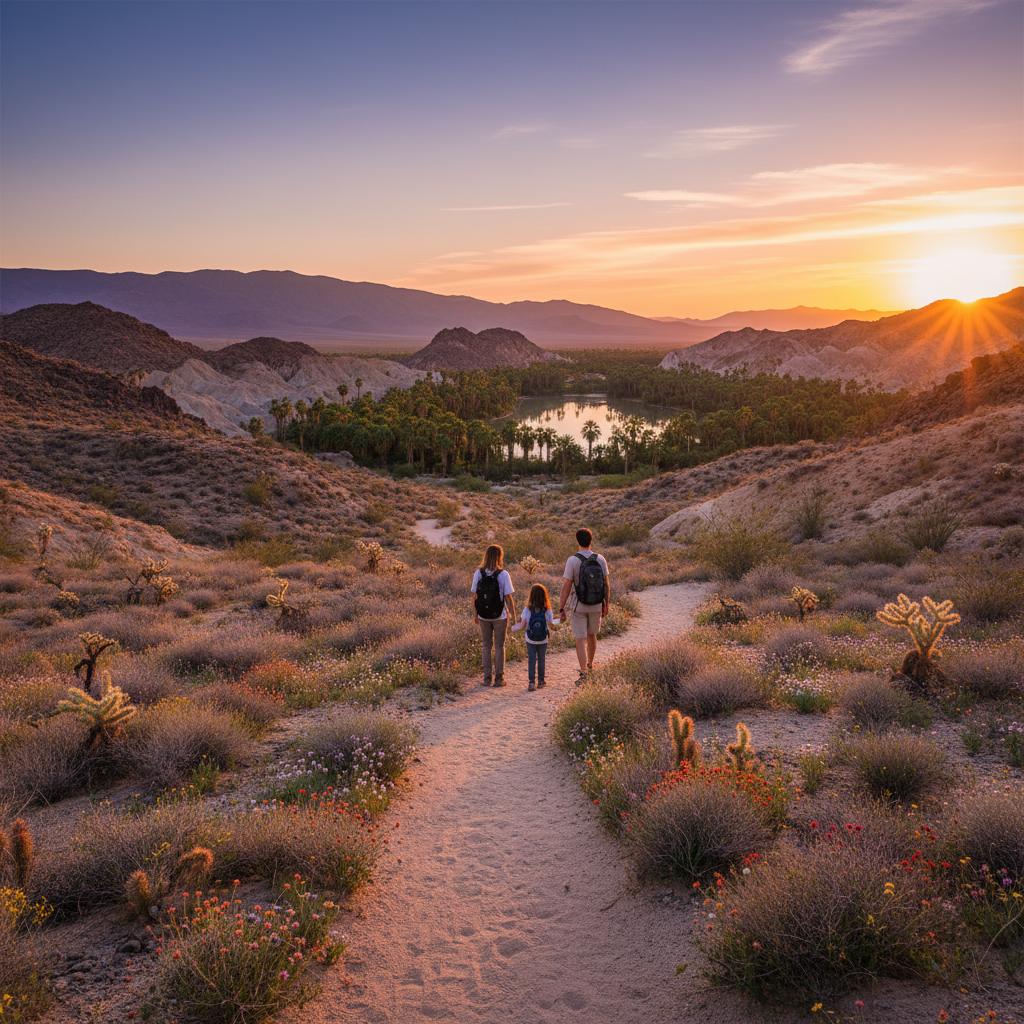 Borrego Springs, Anza-Borrego Desert State Park, San Diego County, California, and Borrego Palm Canyon