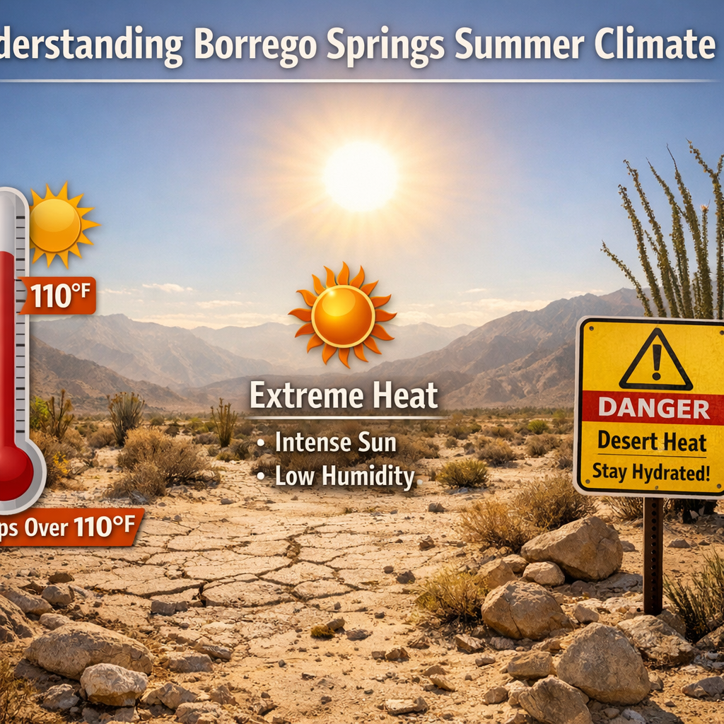 Professional illustration of Understanding Borrego Springs Summer Climate